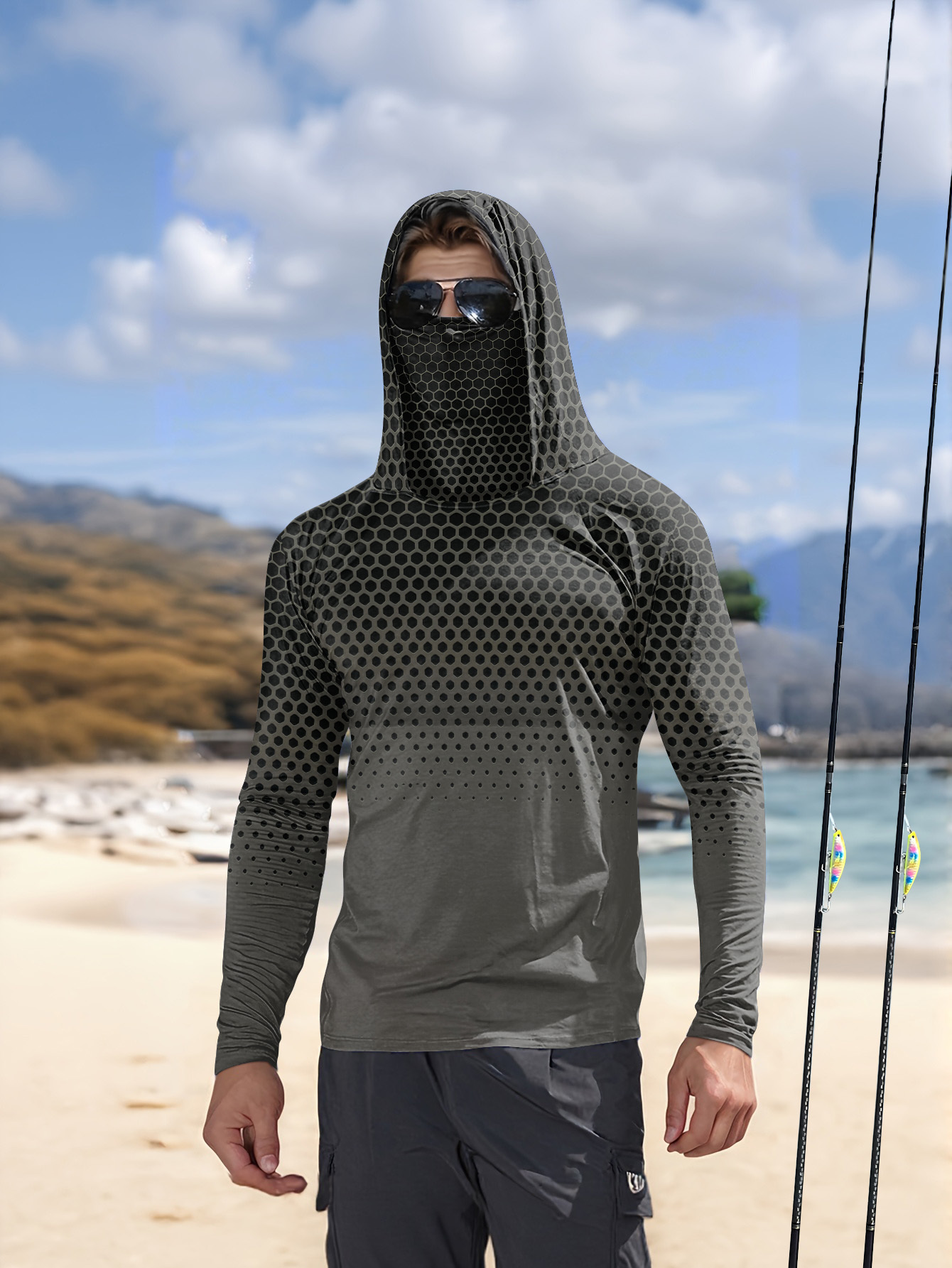 Summer Clothing Trends - Men Summer UPF50+ Fishing Hoodie With
