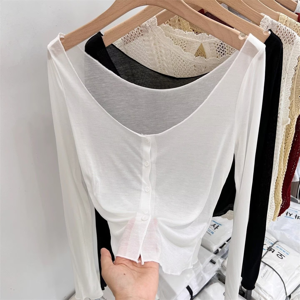 Summer Clothing Yarn - White Clothing 2026 Summer Cardigan Ice