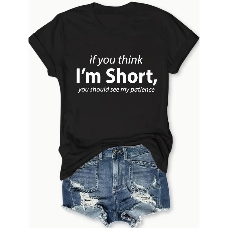 Summer Clothing Words - Funny Words Print Crew Neck T-Shirt,