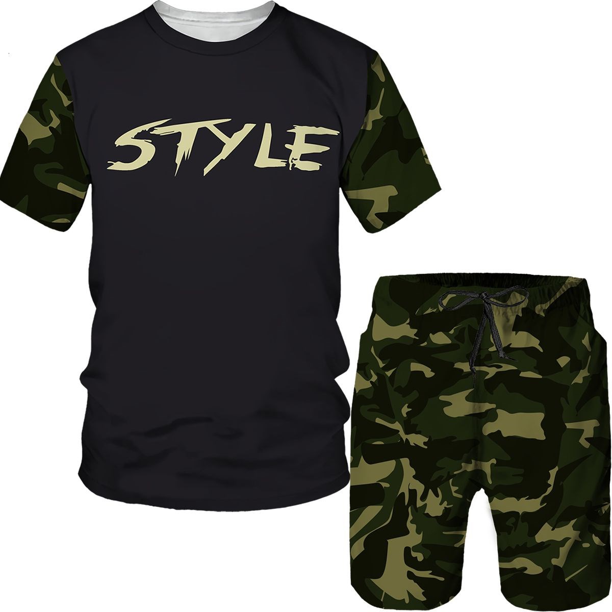Summer Clothing Pieces - Camouflage Men's Suits Camo 3D Print