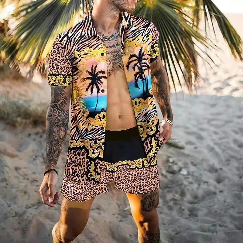 Summer Clothing Pieces - Summer Exquisite Men's Shirt Set Coconut