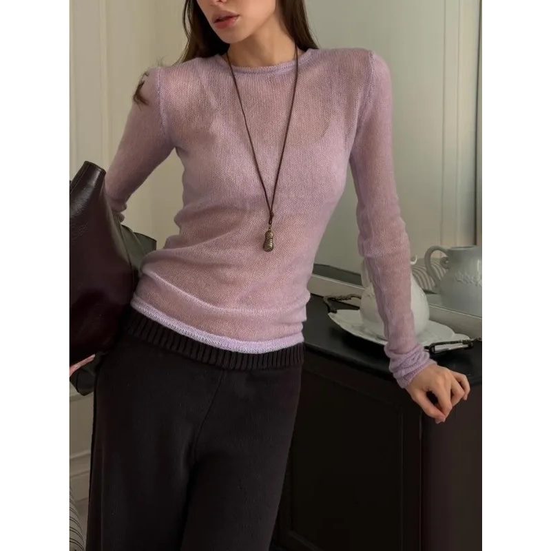 Women's Thin Knitted Sweater S - Summer Clothing Yarn 评论和价格