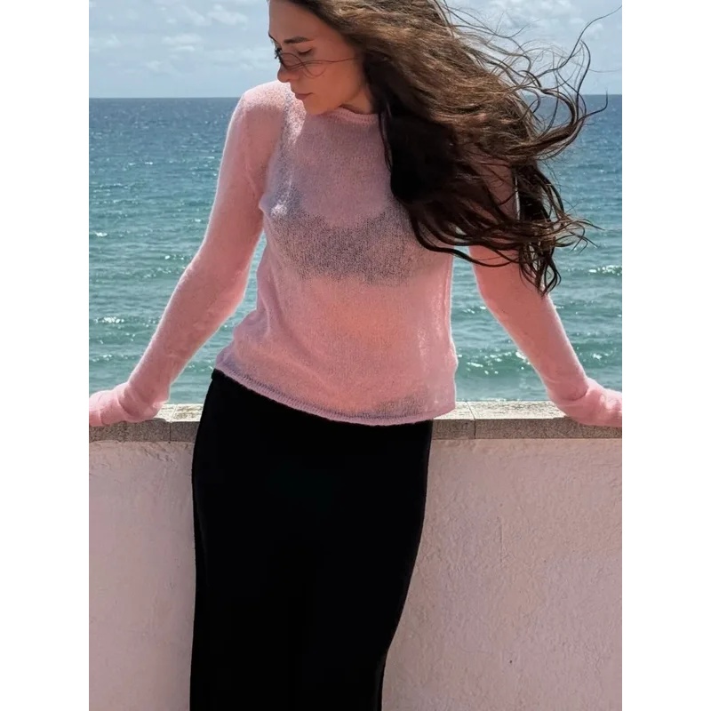 Women's Thin Knitted Sweater S - Summer Clothing Yarn 评论和价格