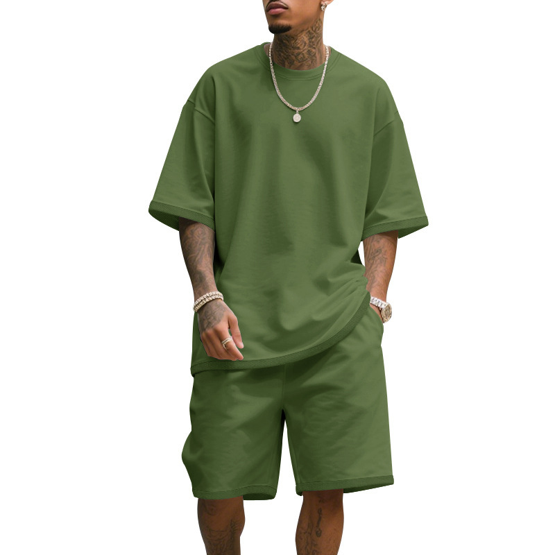 Men's Casual Two Piece Set Sum - Summer Clothing Pieces 评论和价格
