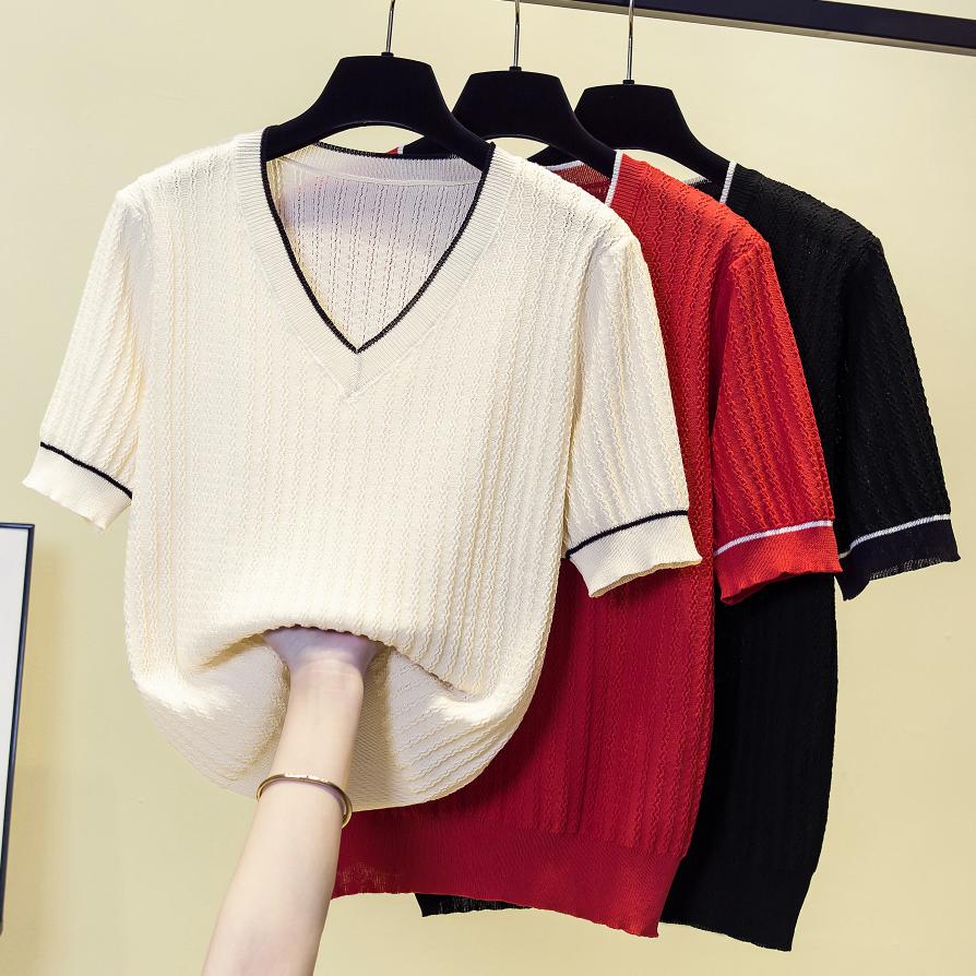 Vintage Knit Sweater T-shirt W - Summer Clothing Yarn 评论和价格