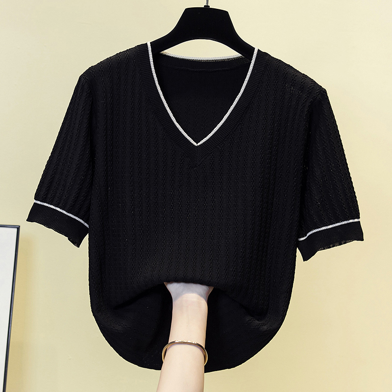 Vintage Knit Sweater T-shirt W - Summer Clothing Yarn 评论和价格