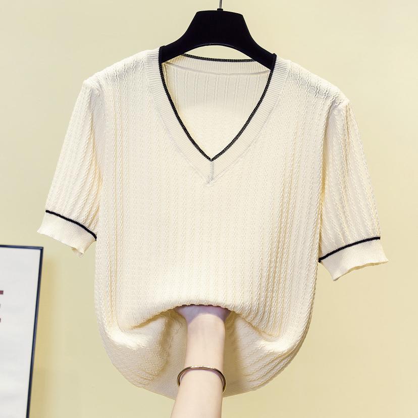 Vintage Knit Sweater T-shirt W - Summer Clothing Yarn 评论和价格
