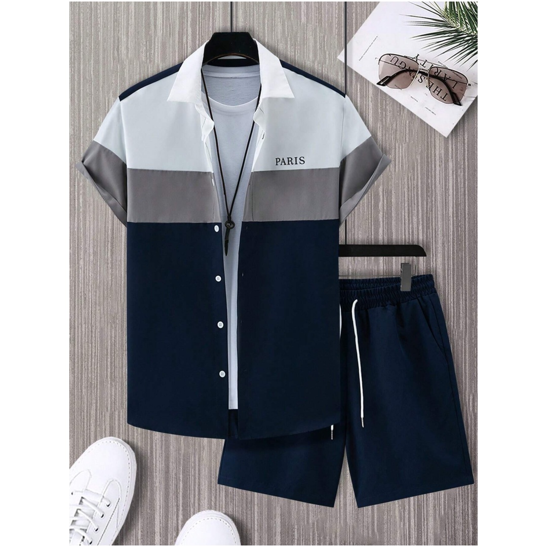 Men's Fashion Suit Blue And Wh - Summer Clothing Trends 评论和价格