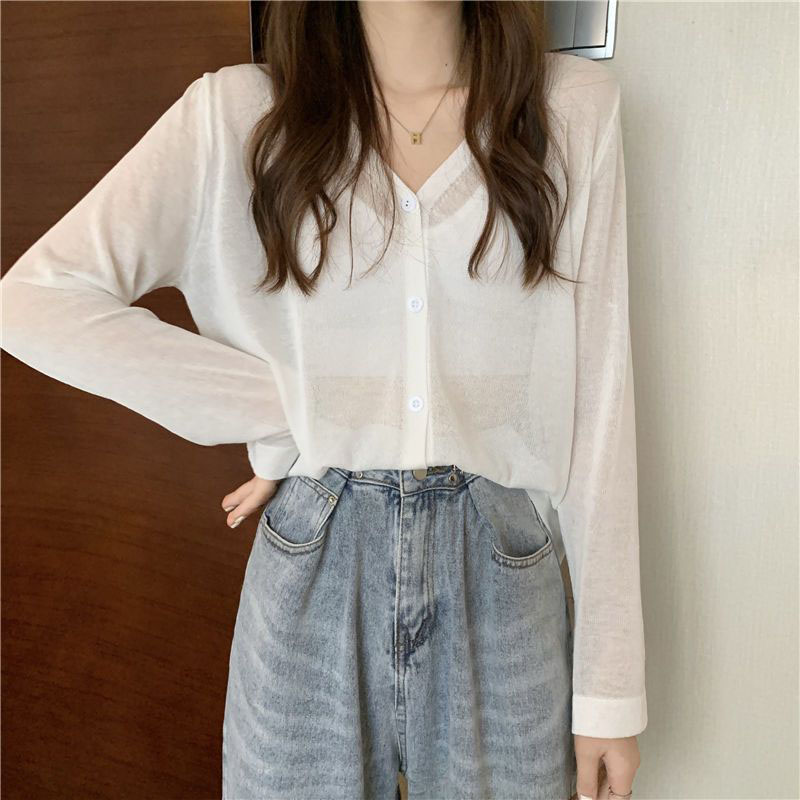 Candy Color Thin Knit Cardigan - Summer Clothing Yarn 评论和价格
