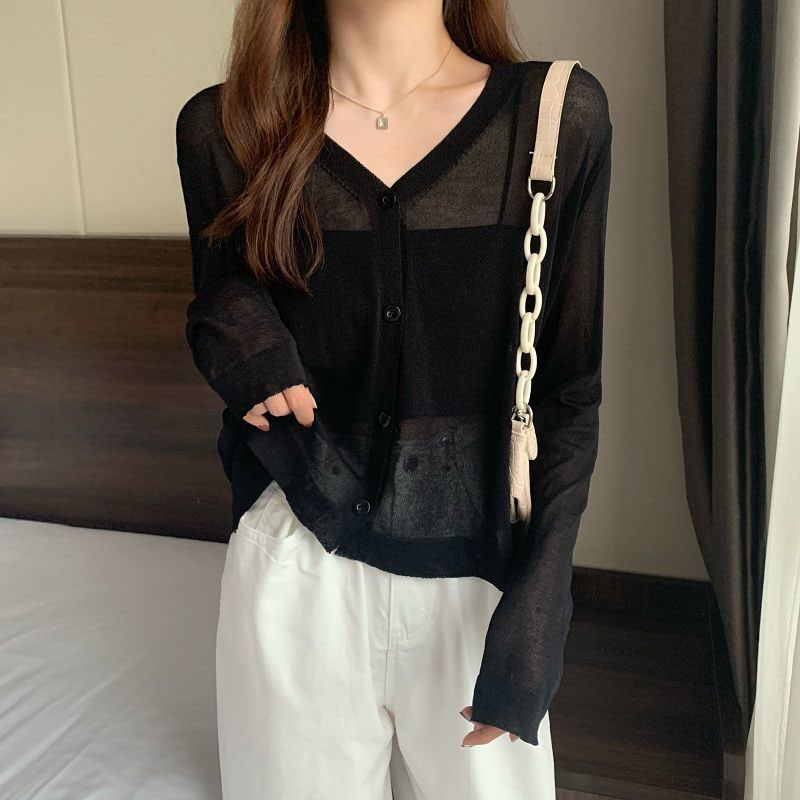 Candy Color Thin Knit Cardigan - Summer Clothing Yarn 评论和价格